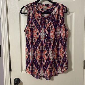 COMO Vintage XL sleeveless blouse, multicolored